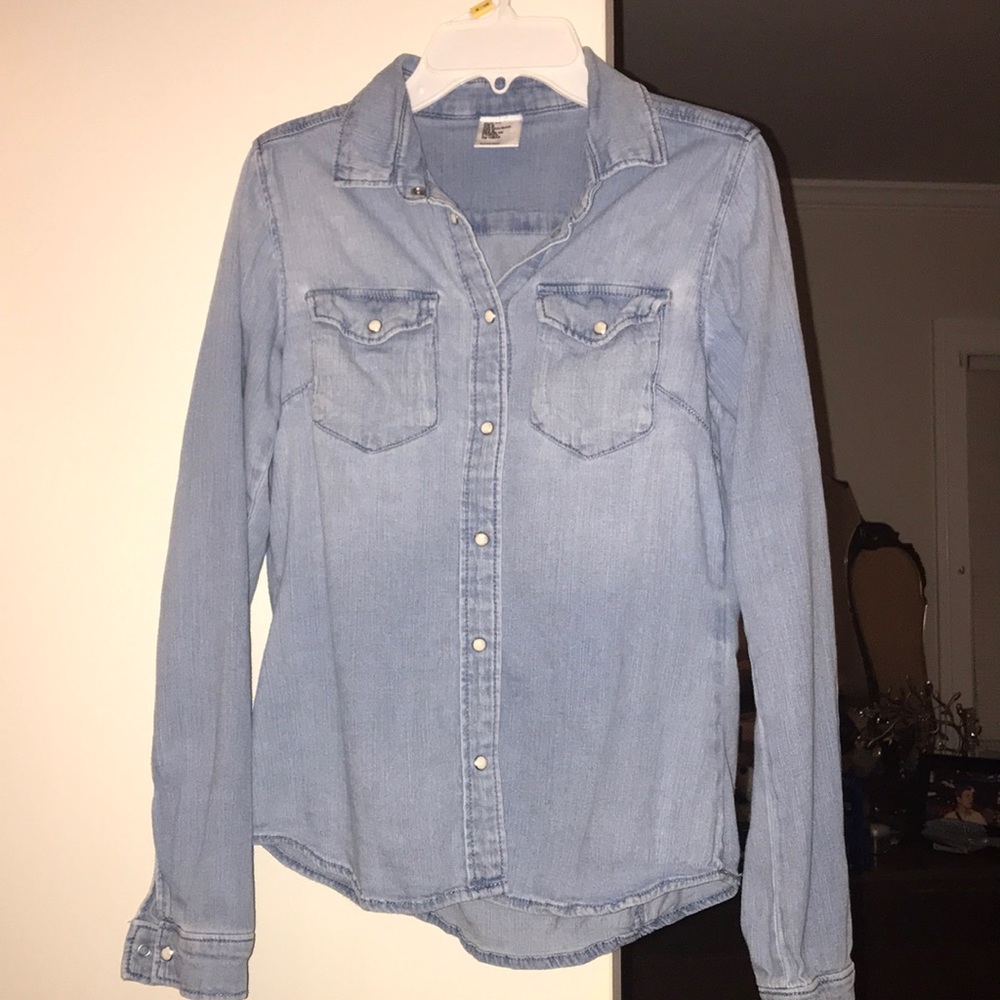 H&M Denim Pearl Snap Shirt